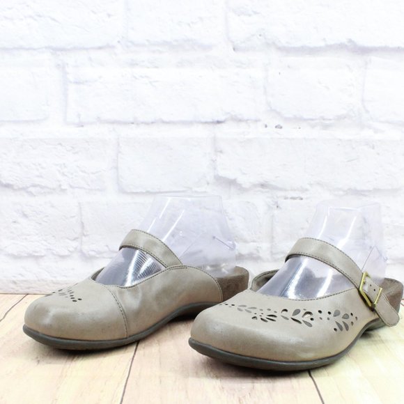 Vionic 374 Midway Gray Leather Slip On Buckled Mary Jane Flat Shoes Size 7 - Picture 2 of 9